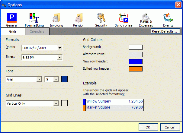 Formatting Options